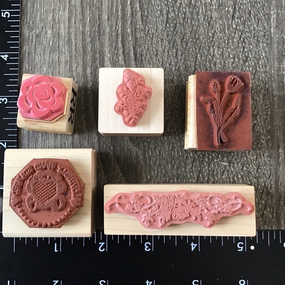 Flowers & Heart Theme Bundle of 15 Rubber Stamps - Picture 10 of 12